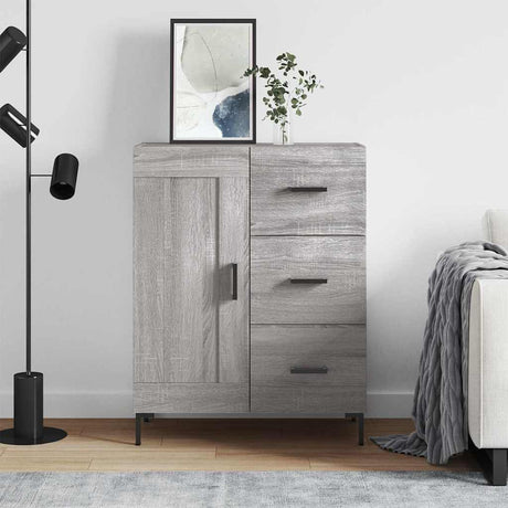 Vidaxl dressoir 69,5x34x90 cm bewerkt hout grijs sonoma eikenkleurig