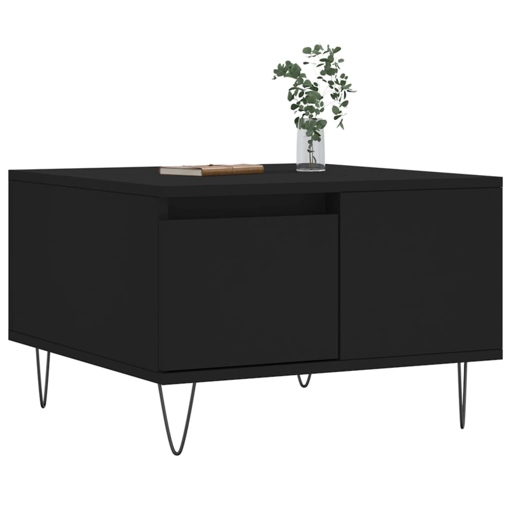 Vidaxl salontafel 55x55x36,5 cm bewerkt hout zwart