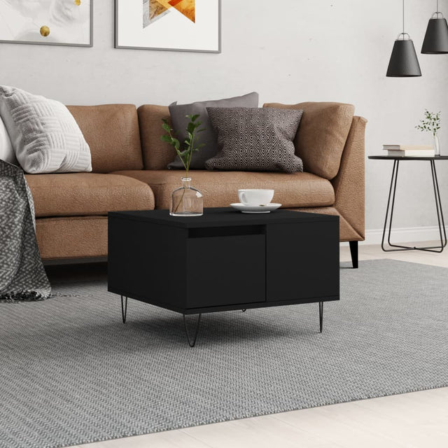 Vidaxl salontafel 55x55x36,5 cm bewerkt hout zwart