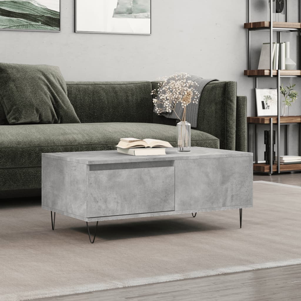 Vidaxl salontafel 90x50x36,5 cm bewerkt hout betongrijs