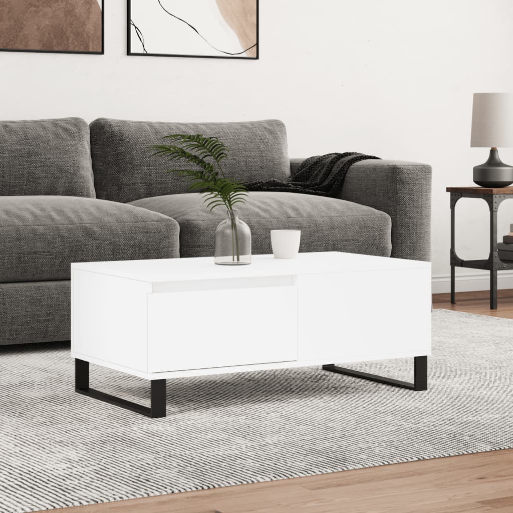 Vidaxl salontafel 90x50x36,5 cm bewerkt hout wit