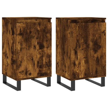 Vidaxl dressoirs 2 st 40x35x70 cm bewerkt hout gerookt eikenkleurig