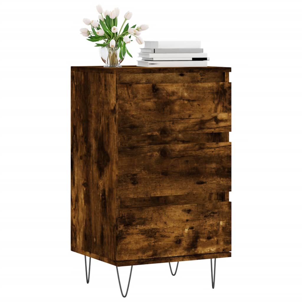 Vidaxl dressoir 40x35x70 cm bewerkt hout gerookt eikenkleurig