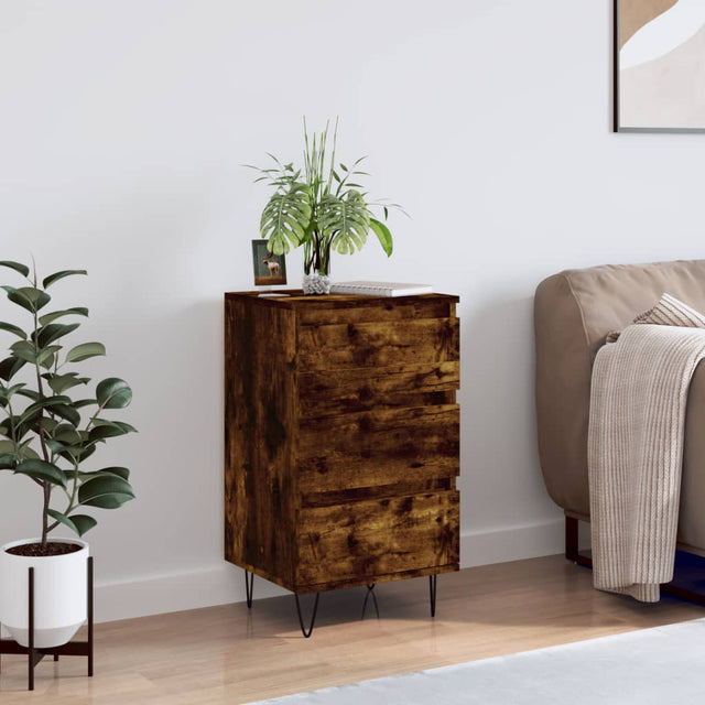 Vidaxl dressoir 40x35x70 cm bewerkt hout gerookt eikenkleurig