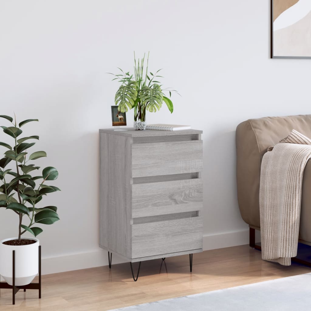 Vidaxl dressoir 40x35x70 cm bewerkt hout grijs sonoma
