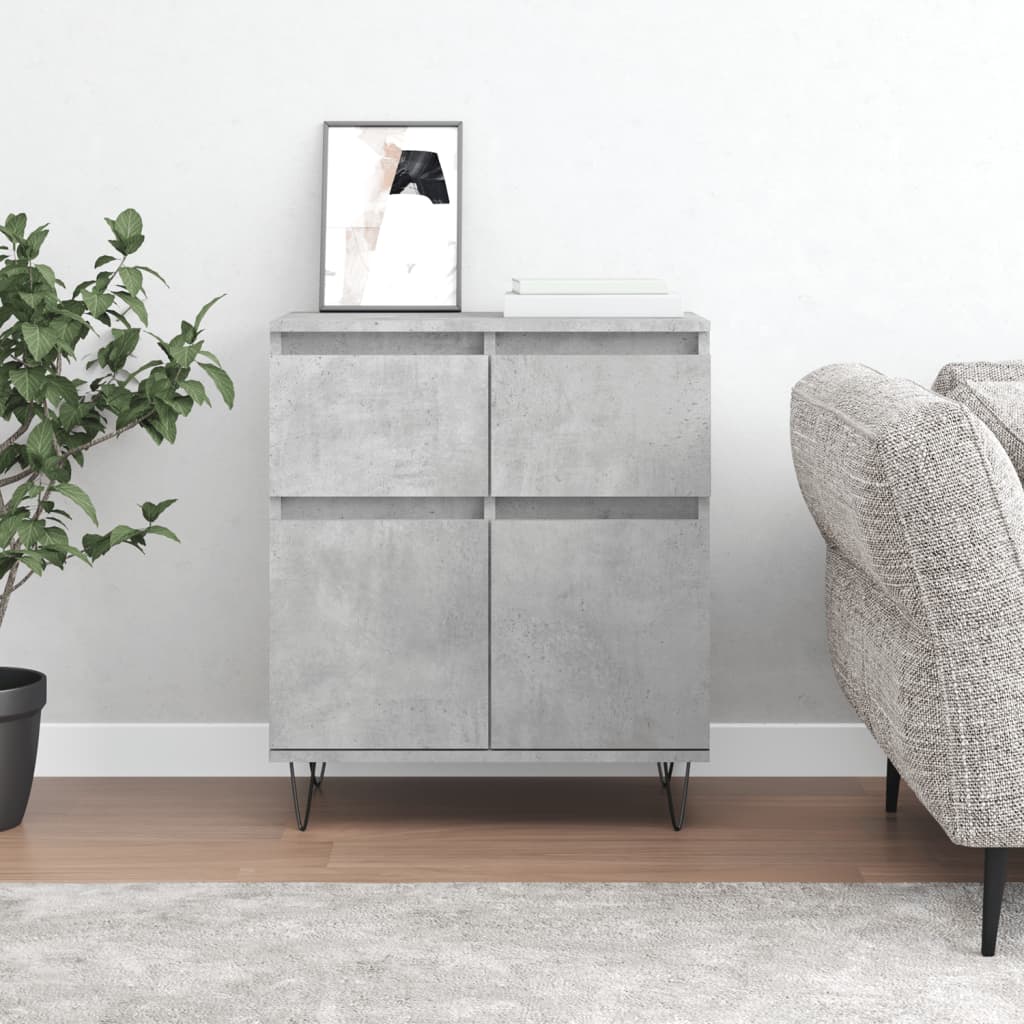Vidaxl dressoir 60x35x70 cm bewerkt hout betongrijs