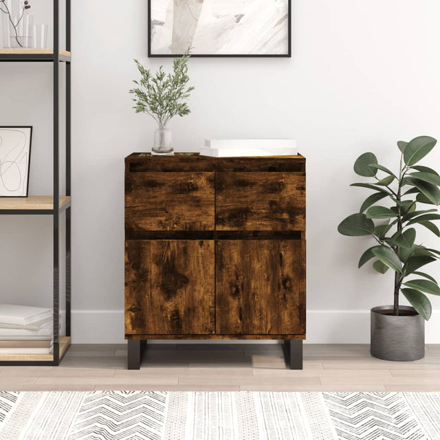 Vidaxl dressoir 60x35x70 cm bewerkt hout gerookt eikenkleurig