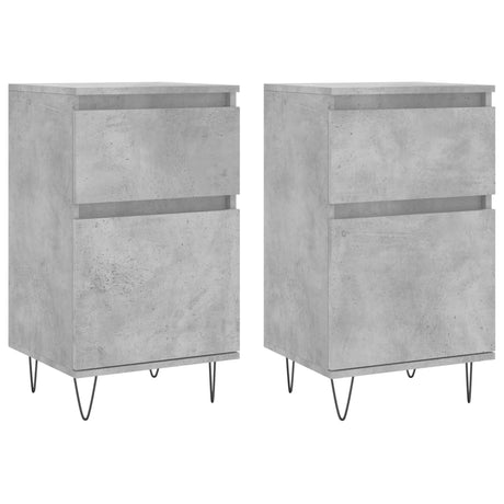 Vidaxl dressoirs 2 st 40x35x70 cm bewerkt hout betongrijs