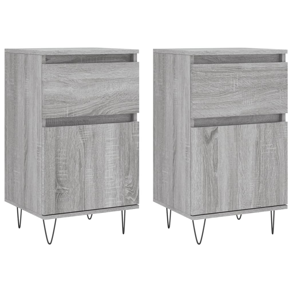 Vidaxl dressoirs 2 st 40x35x70 cm bewerkt hout grijs sonoma