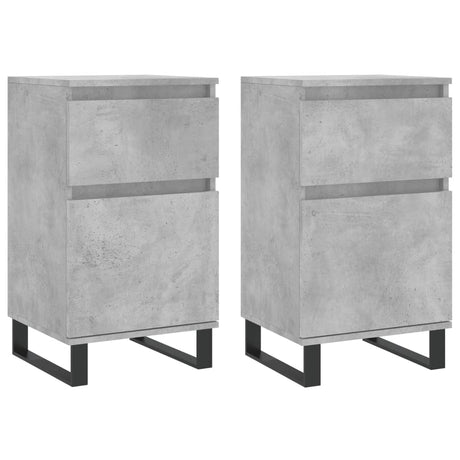 Vidaxl dressoirs 2 st 40x35x70 cm bewerkt hout betongrijs