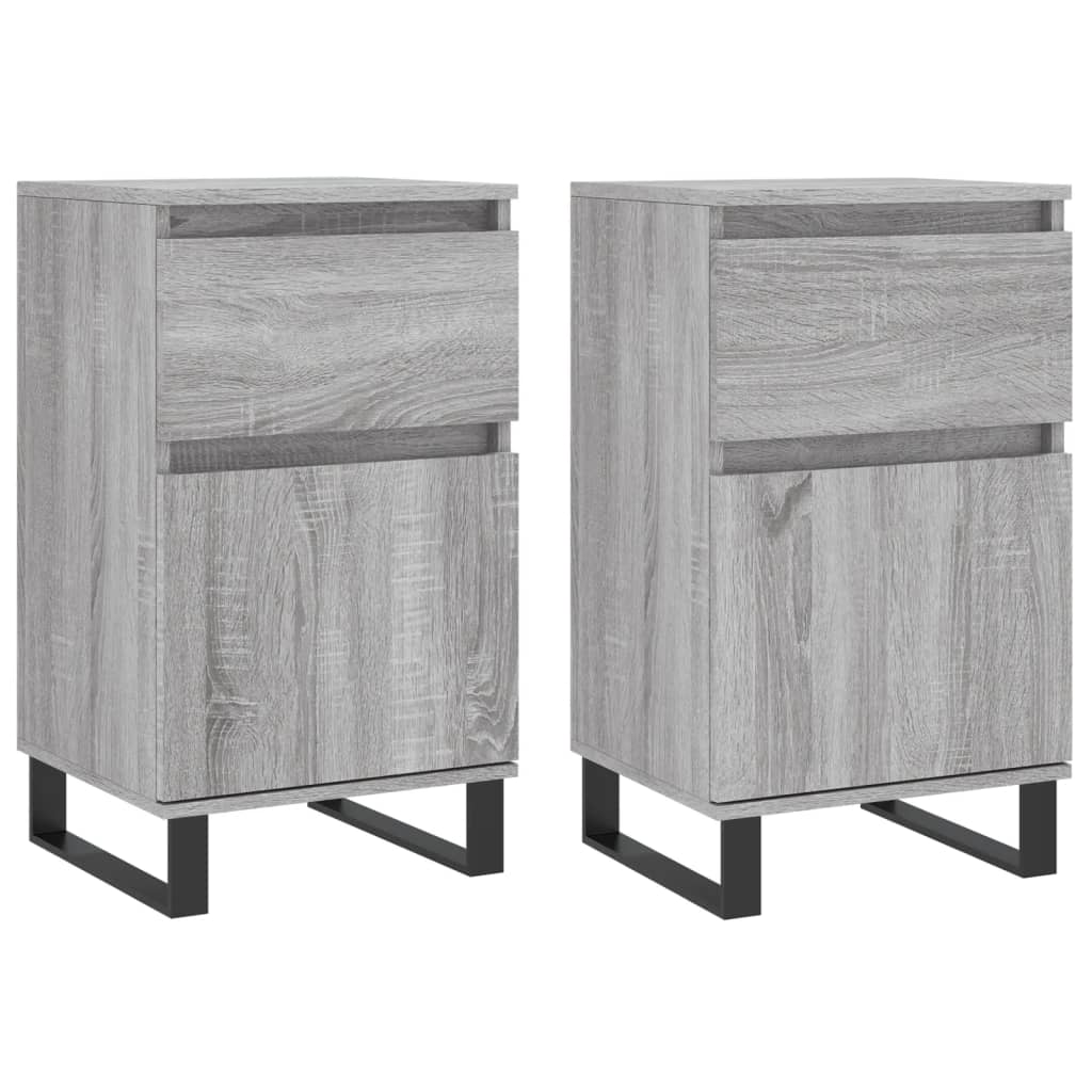 Vidaxl dressoirs 2 st 40x35x70 cm bewerkt hout grijs sonoma