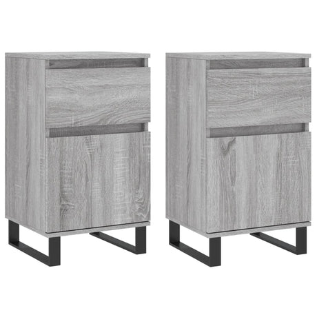 Vidaxl dressoirs 2 st 40x35x70 cm bewerkt hout grijs sonoma