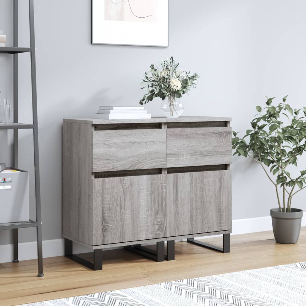 Vidaxl dressoirs 2 st 40x35x70 cm bewerkt hout grijs sonoma