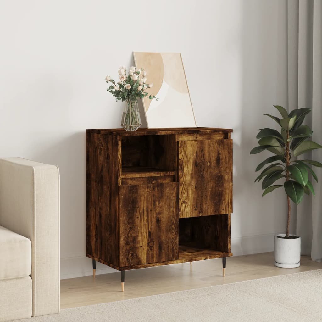 Vidaxl dressoir 60x35x70 cm bewerkt hout gerookt eikenkleurig