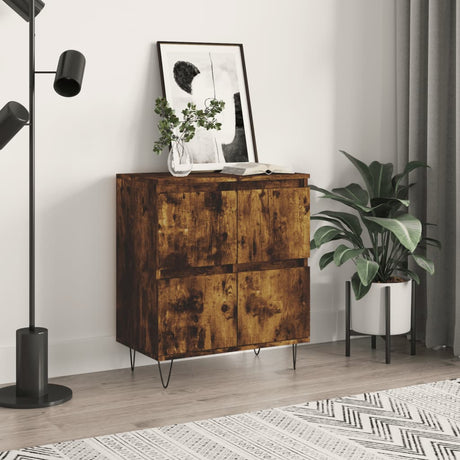 Vidaxl dressoir 60x35x70 cm bewerkt hout gerookt eikenkleurig