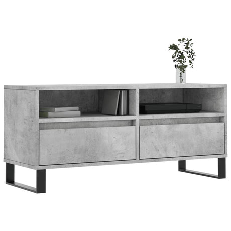 Vidaxl tv-meubel 100x34,5x44,5 cm bewerkt hout betongrijs