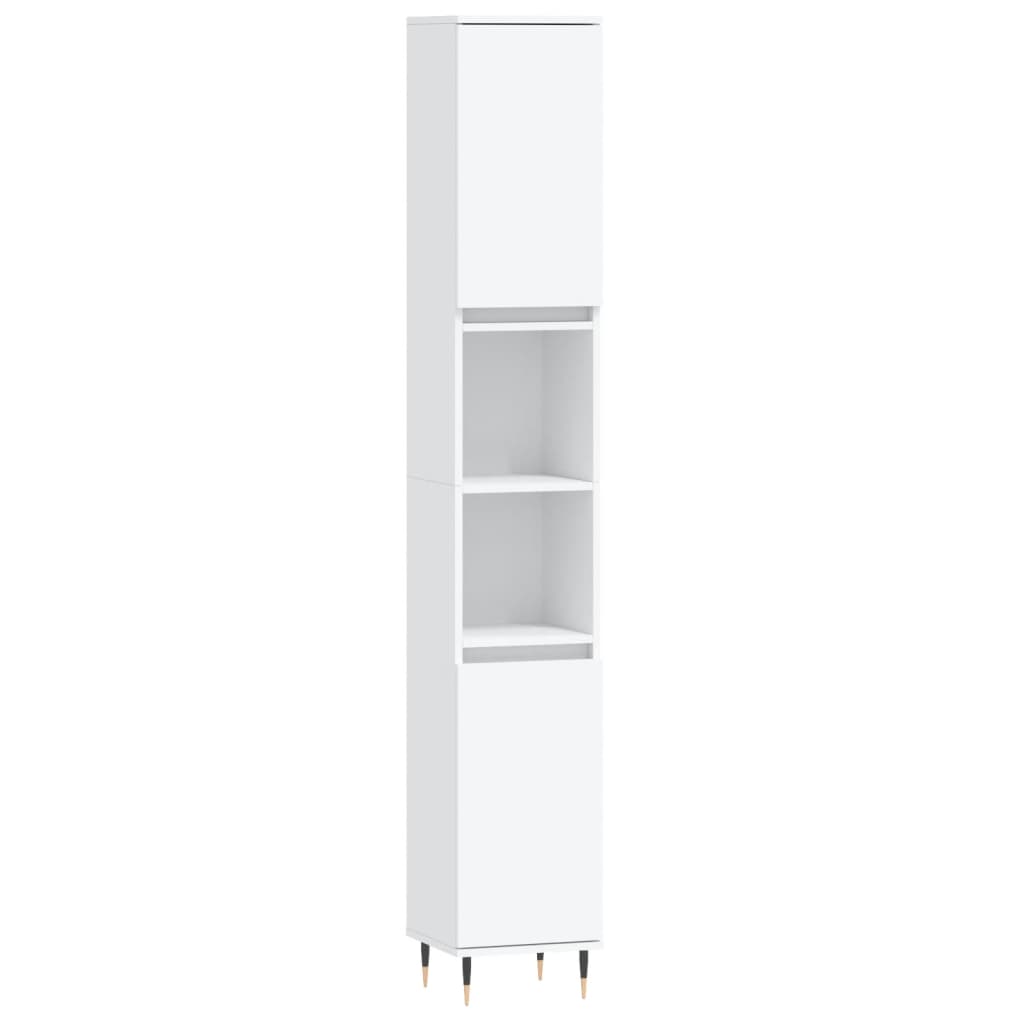 Vidaxl badkamerkast 30x30x190 cm bewerkt hout wit