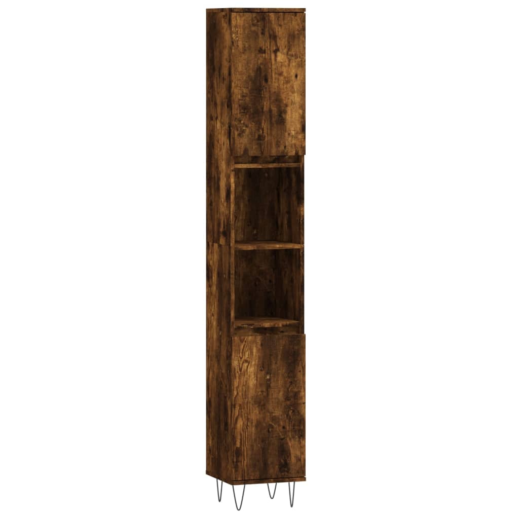 Vidaxl badkamerkast 30x30x190 cm bewerkt hout gerookt eikenkleurig