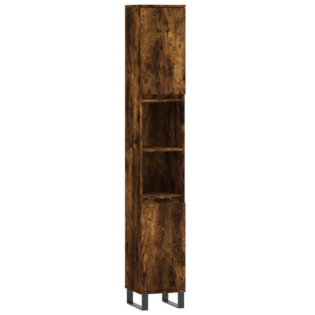 Vidaxl badkamerkast 30x30x190 cm bewerkt hout gerookt eikenkleurig
