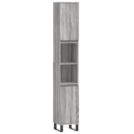 Vidaxl badkamerkast 30x30x190 cm bewerkt hout grijs sonoma eikenkleur