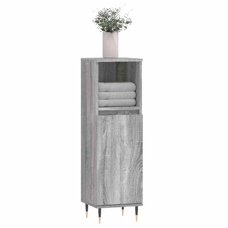 Vidaxl badkamerkast 30x30x100 cm bewerkt hout grijs sonoma eikenkleur