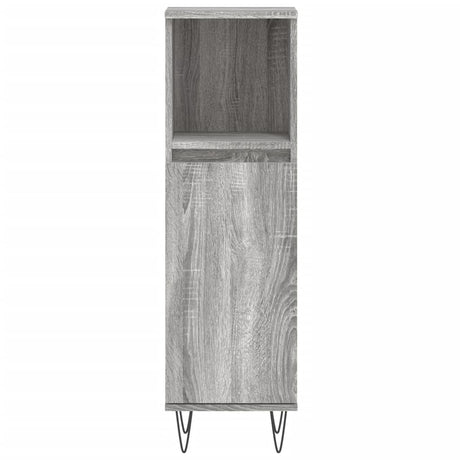 Vidaxl badkamerkast 30x30x100 cm bewerkt hout grijs sonoma eikenkleur
