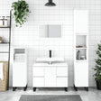 Vidaxl badkamerkast 30x30x100 cm bewerkt hout wit