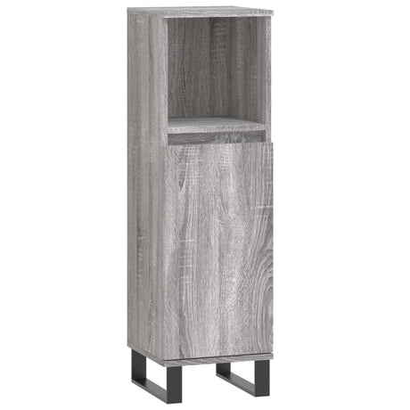 Vidaxl badkamerkast 30x30x100 cm bewerkt hout grijs sonoma eikenkleur