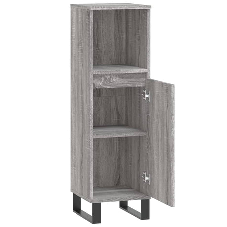 Vidaxl badkamerkast 30x30x100 cm bewerkt hout grijs sonoma eikenkleur
