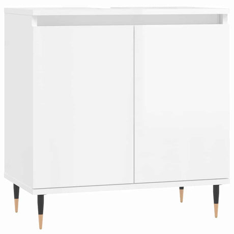 Vidaxl badkamerkast 58x33x60 cm bewerkt hout hoogglans wit