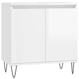 Vidaxl badkamerkast 58x33x60 cm bewerkt hout hoogglans wit
