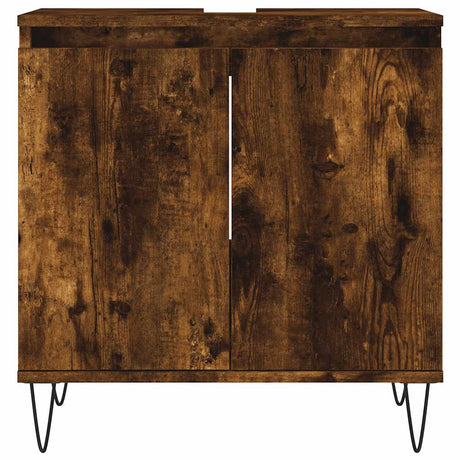 Vidaxl badkamerkast 58x33x60 cm bewerkt hout gerookt eikenkleurig