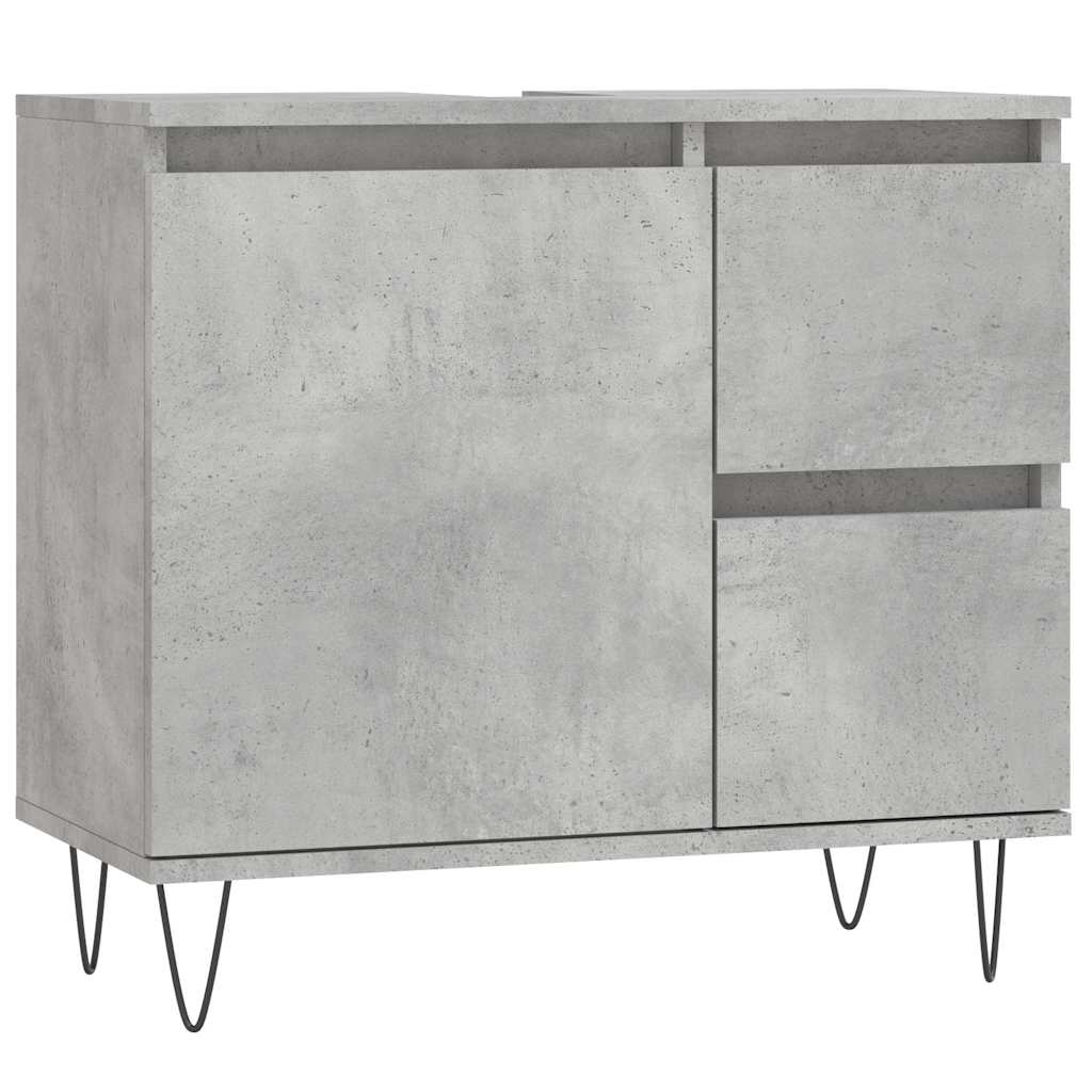 Vidaxl badkamerkast 65x33x60 cm bewerkt hout betongrijs