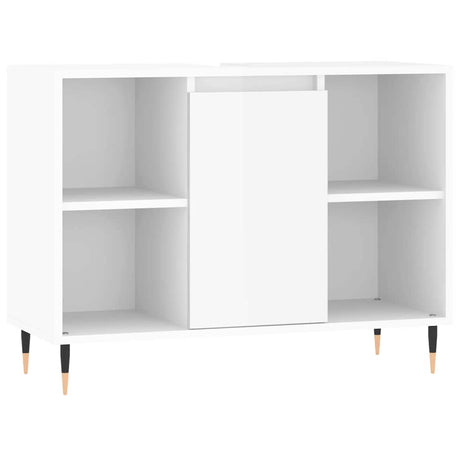 Vidaxl badkamerkast 80x33x60 cm bewerkt hout hoogglans wit