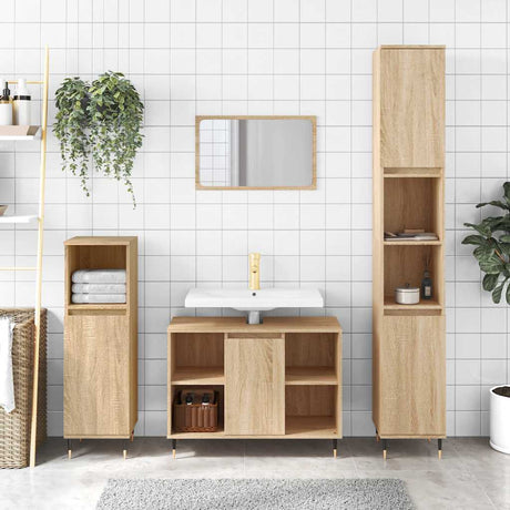 Vidaxl badkamerkast 80x33x60 cm bewerkt hout sonoma eikenkleurig