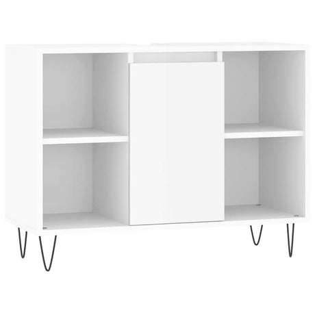 Vidaxl badkamerkast 80x33x60 cm bewerkt hout hoogglans wit