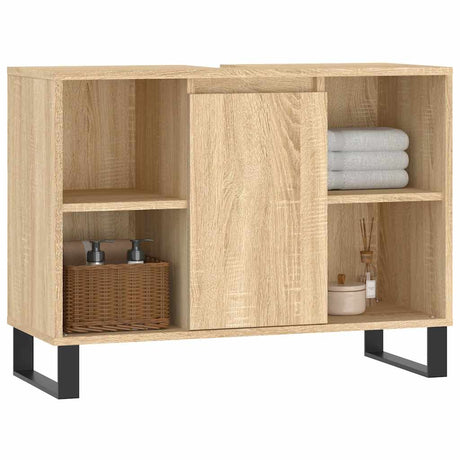 Vidaxl badkamerkast 80x33x60 cm bewerkt hout sonoma eikenkleurig