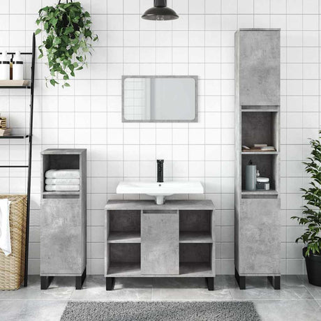 Vidaxl badkamerkast 80x33x60 cm bewerkt hout betongrijs