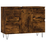 Vidaxl badkamerkast 80x33x60 cm bewerkt hout gerookt eikenkleurig