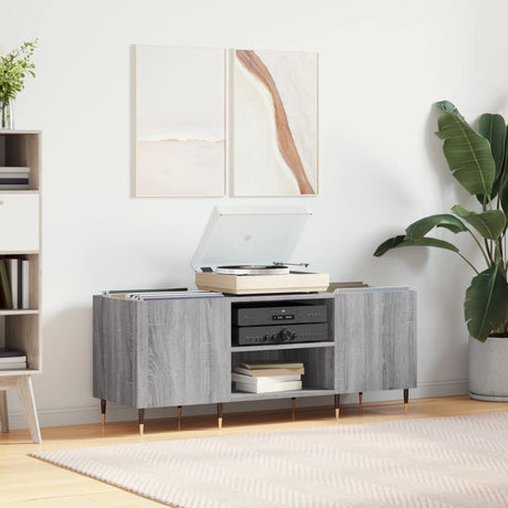 Vidaxl platenkast 121x38x48 cm bewerkt hout grijs sonoma eikenkleurig