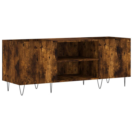 Vidaxl platenkast 121x38x48 cm bewerkt hout gerookt eikenkleurig