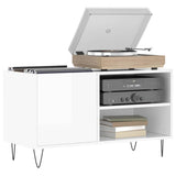 Vidaxl platenkast 85x38x48 cm bewerkt hout hoogglans wit