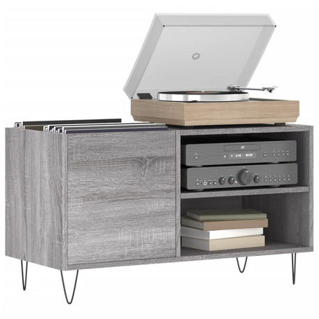 Vidaxl platenkast 85x38x48 cm bewerkt hout grijs sonoma eikenkleurig