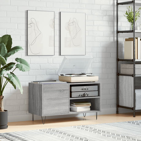 Vidaxl platenkast 85x38x48 cm bewerkt hout grijs sonoma eikenkleurig