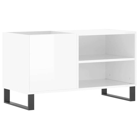 Vidaxl platenkast 85x38x48 cm bewerkt hout hoogglans wit