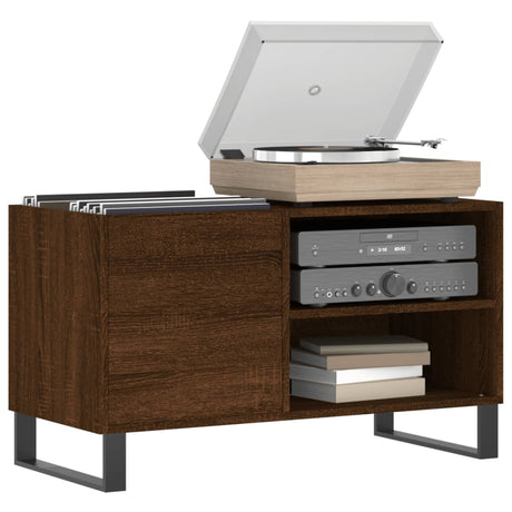 Vidaxl platenkast 85x38x48 cm bewerkt hout bruin eikenkleur