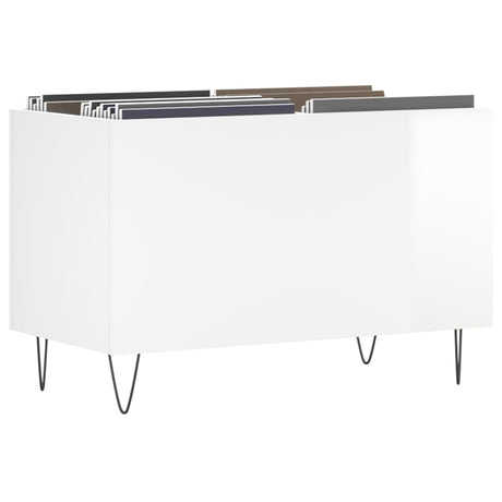 Vidaxl platenkast 74,5x38x48 cm bewerkt hout hoogglans wit