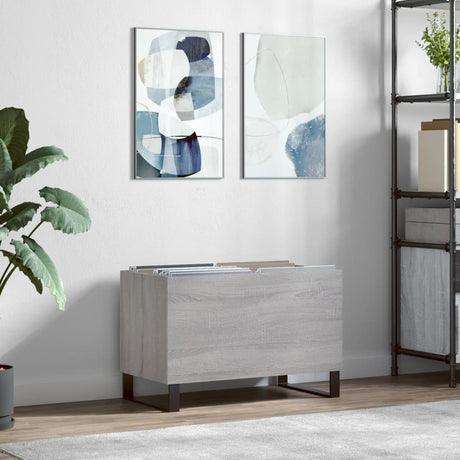 Vidaxl platenkast 74,5x38x48 cm bewerkt hout grijs sonoma eikenkleurig