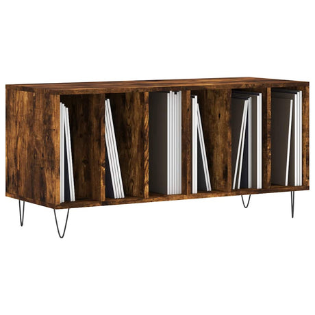 Vidaxl platenkast 100x38x48 cm bewerkt hout gerookt eikenkleurig
