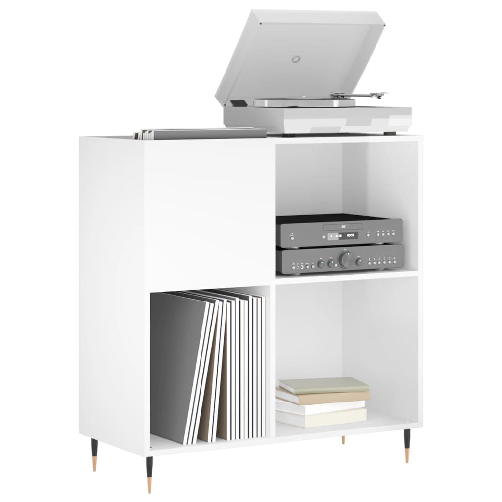 Vidaxl platenkast 84,5x38x89 cm bewerkt hout hoogglans wit
